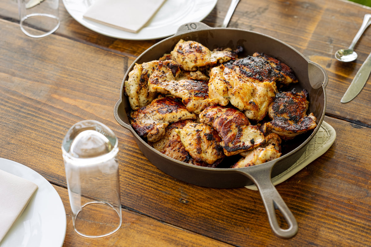 Cast Iron Lemon Pepper Chicken Thighs