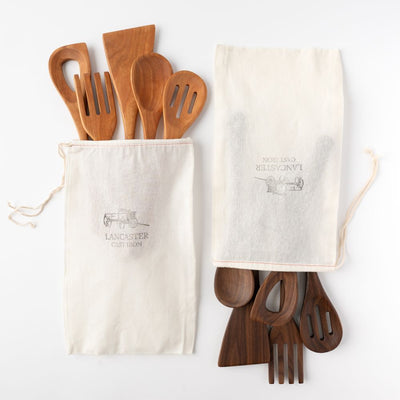 5 Piece Wooden Kitchen Utensil Set