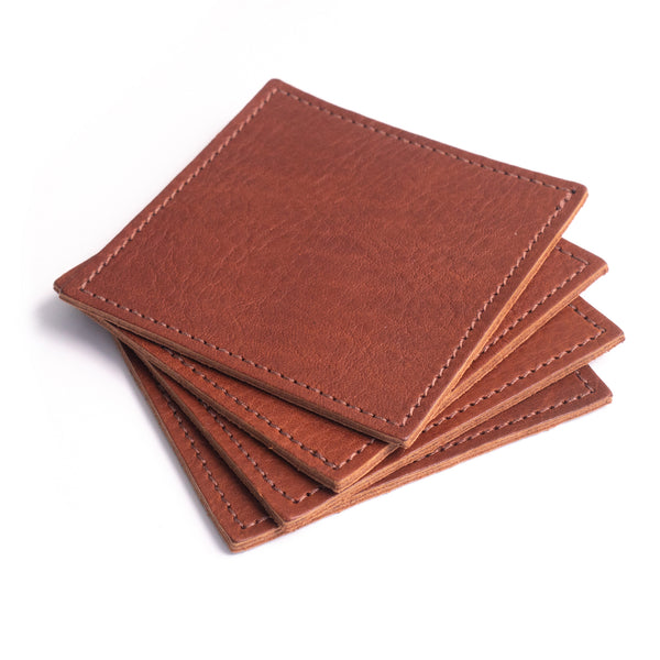 Premium Leather Coaster Set