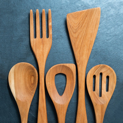 5 Piece Wooden Kitchen Utensil Set